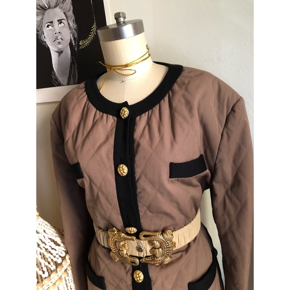 Vintage quilted boxy brown bomber jacket - Picture 10 of 16